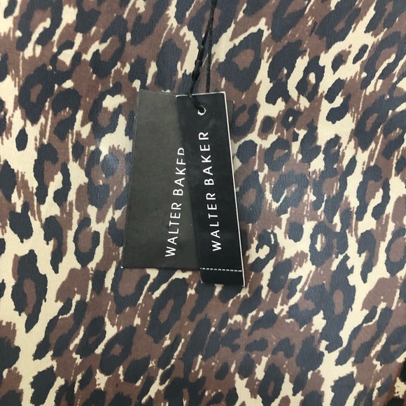 Walter Baker Adam Dress Size 4 Brown Tan Leopard Animal Print Elastic Waist - Picture 8 of 16